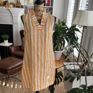 Crown & Ivy Orange and White Striped Mini Dress